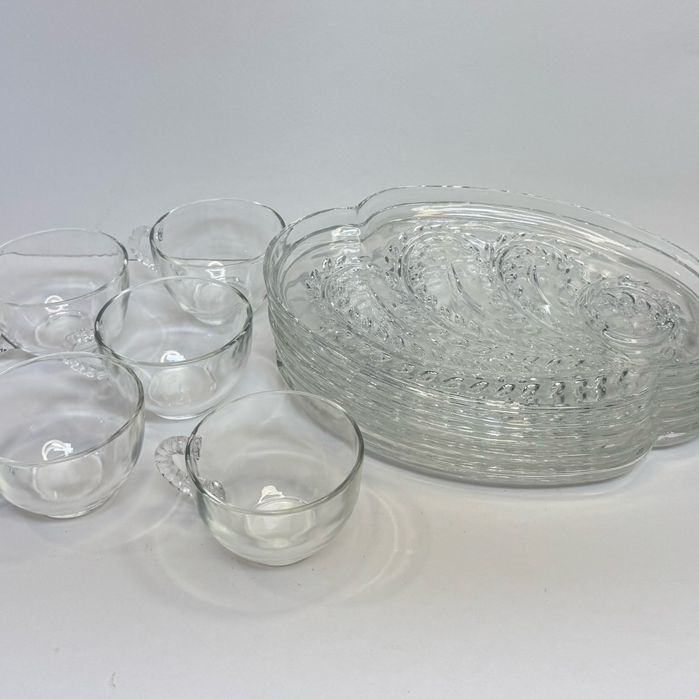 Federal glass hospitality set. Tea and snacks for 5